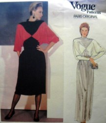 1101 VOGUE  C DIOR CONTRAST PULLOVER A-DRESS LENGTHS PATTERN 8, 10, 12